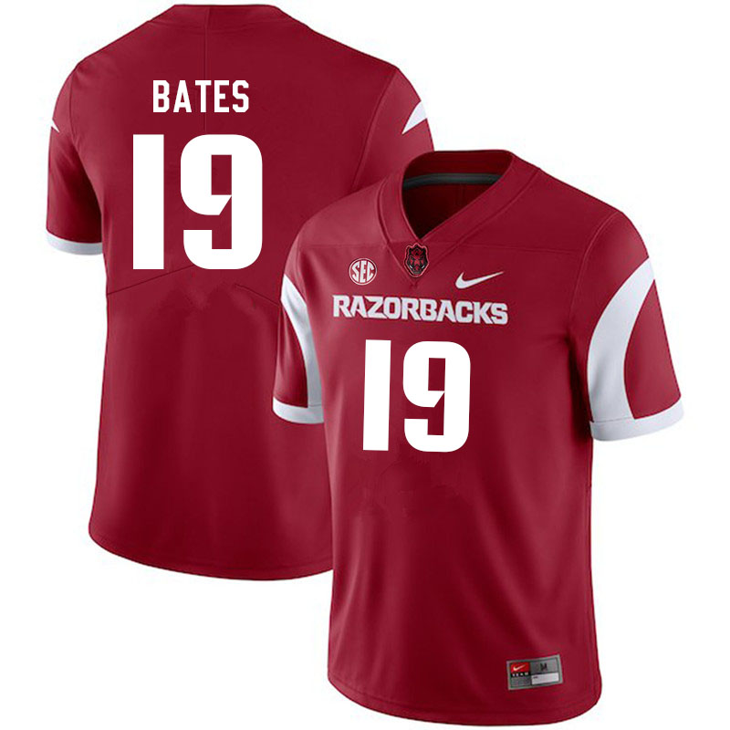 Men #19 Jacob Bates Arkansas Razorbacks College Football Jerseys Sale-Cardinal